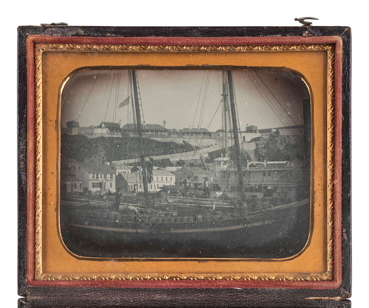 Quarter plate daguerreotype that might be the earliest known photograph of Fort Mackinac, Michigan, $31,500. Image courtesy of Hindman
