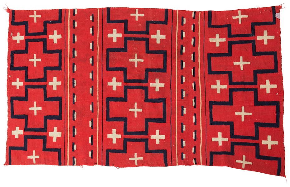 Navajo Late Classic child’s blanket, $31,250. Image courtesy of John Moran Auctioneers