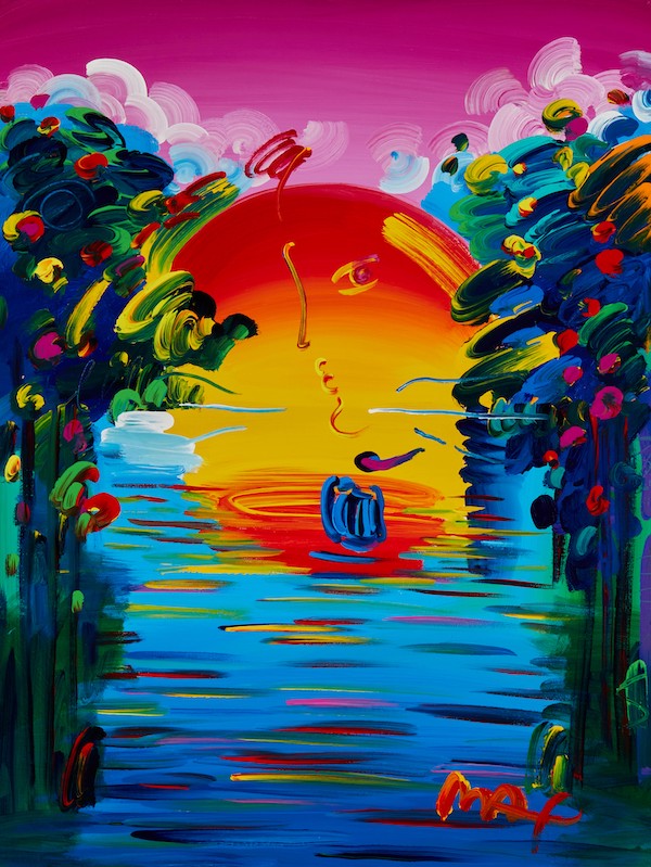 Peter Max, ‘Better World,’ $27,500. Image courtesy of John Moran Auctioneers