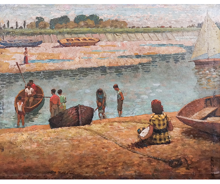 Georgette Chen, ‘Seaside,’ estimated at $20,000-$30,000. Image courtesy of Roland Auctions NY