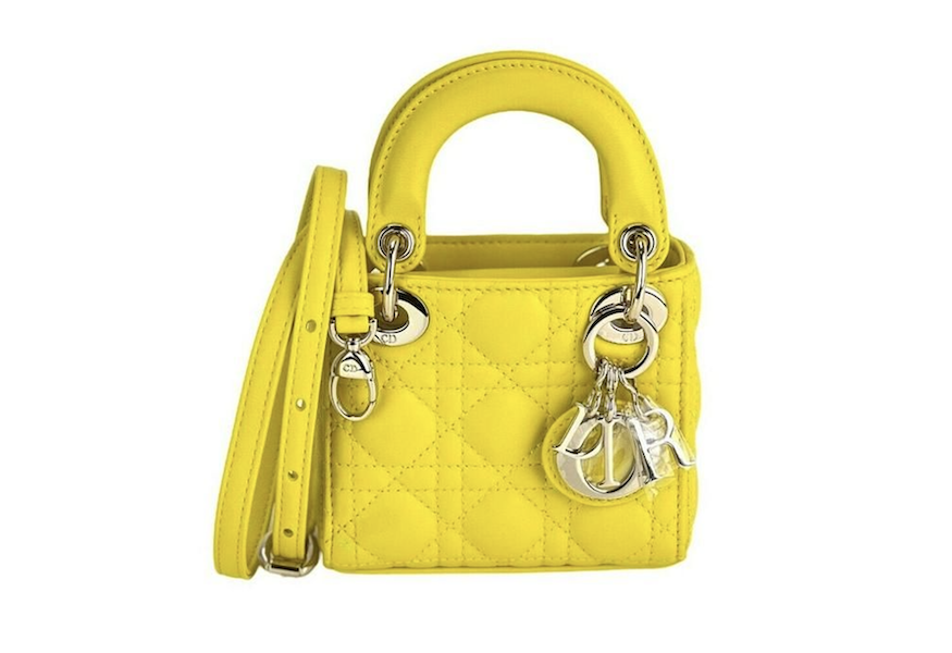 Christian Dior micro Lady Dior bag in sunshine yellow lambskin, estimated at $4,000-$5,000