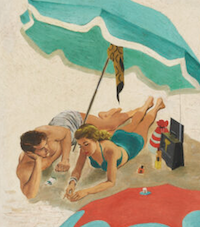 Detail of George Hughes cover illustration for the August 2, 1952 issue of The Saturday Evening Post, estimated at $18,000-$22,000. Image courtesy of Case