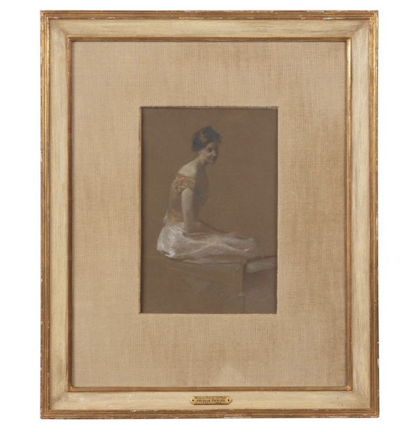Thomas Dewing, ‘Study in Orange and Rose,’ $39,325. Image courtesy of Ahlers & Ogletree Auction Gallery