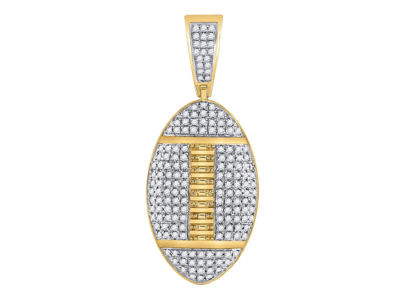 This football pendant in 10K gold with 1.29 carats of diamonds sold for $970 plus the buyer’s premium in October 2019. Image courtesy of Fine Jewelry and Coin Liquidator and LiveAuctioneers.