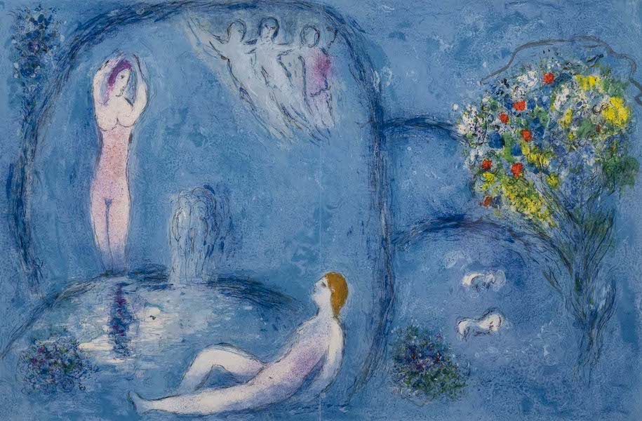 Marc Chagall, ‘La Caverne des Nymphes,’ estimated at $7,000-$10,000. Image courtesy of Capsule Auctions