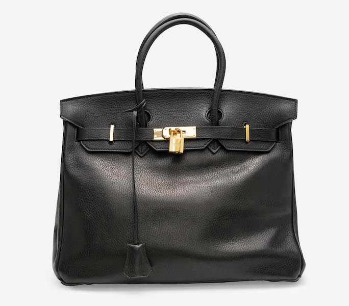 Hermes Birkin 35 in black togo leather with gold hardware, estimated at $15,000-$18,000 
