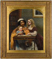 Rebecca Solomon, ‘A Young Teacher,’ 1861. Tate and the Museum of the Home. Purchased with funds provided by the Nicholas Themans Trust, Art Fund, the Abbott Fund and the National Lottery Heritage Fund. Image courtesy of the Tate