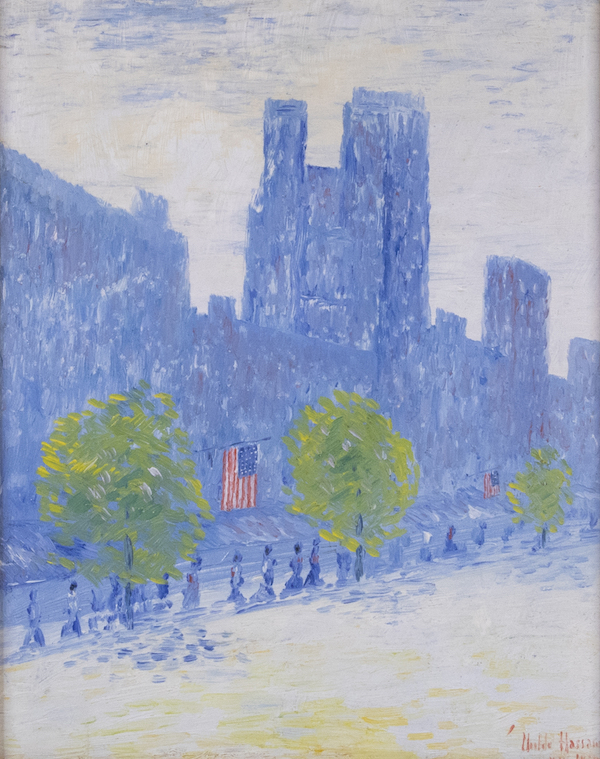 Childe Hassam, ‘New York City,’ estimated at $50,000-$75,000. Image courtesy of Thomaston Place Auction Galleries