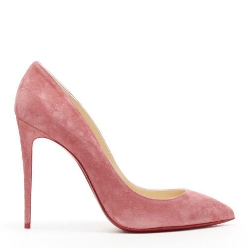 A pair of Christian Louboutin pink suede stilettos (one shown), US size 10, earned4 $1,150 plus the buyer’s premium in June 2012. Image courtesy of Bidhaus and LiveAuctioneers
