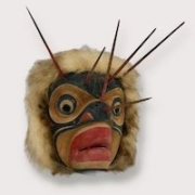 Pacific Northwest Coast Bumblebee mask by Kwakiutl carver Dawson, estimated at $400-$600. Image courtesy of Kensington Estate Auction