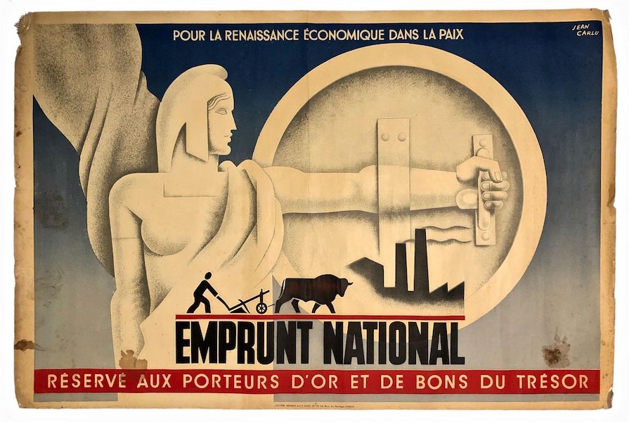 French Art Deco poster by Jean Carlu, estimated at $300-$500. Image courtesy of Kensington Estate Auction and LiveAuctioneers