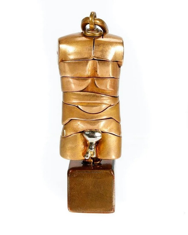 Bronze ‘Micro David-Off’ puzzle pendant by Miguel Berrocal, estimated at $300-$500. Image courtesy of Turner Auctions + Appraisals