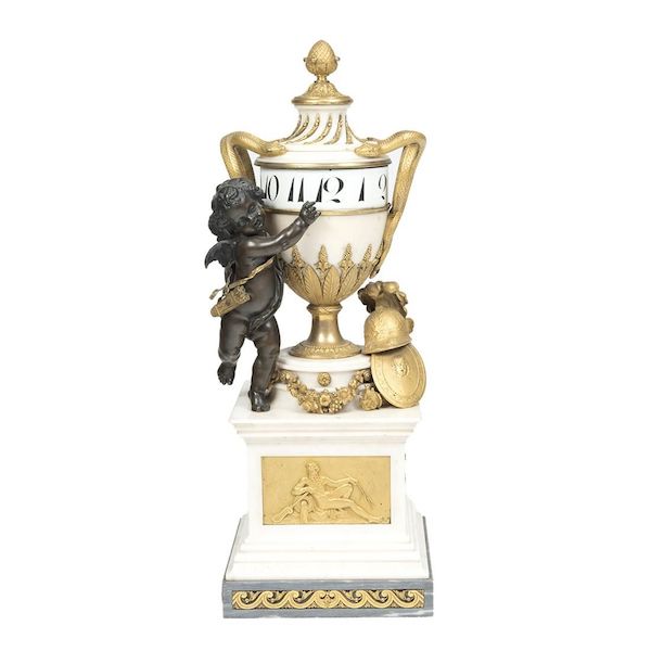 19th-century Neoclassical alabaster and ormolu annular clock, estimated at $3,000-$4,000. Image courtesy of Michaan’s Auctions and LiveAuctioneers