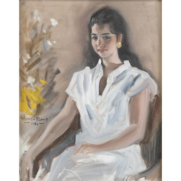 Portrait by Federico Aguilar Alcuaz, estimated at $4,000-$6,000. Image courtesy of Michaan’s Auctions and LiveAuctioneers