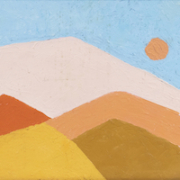Untitled painting by Etel Adnan, $68,750. Image courtesy of Thomaston Place Auction Galleries