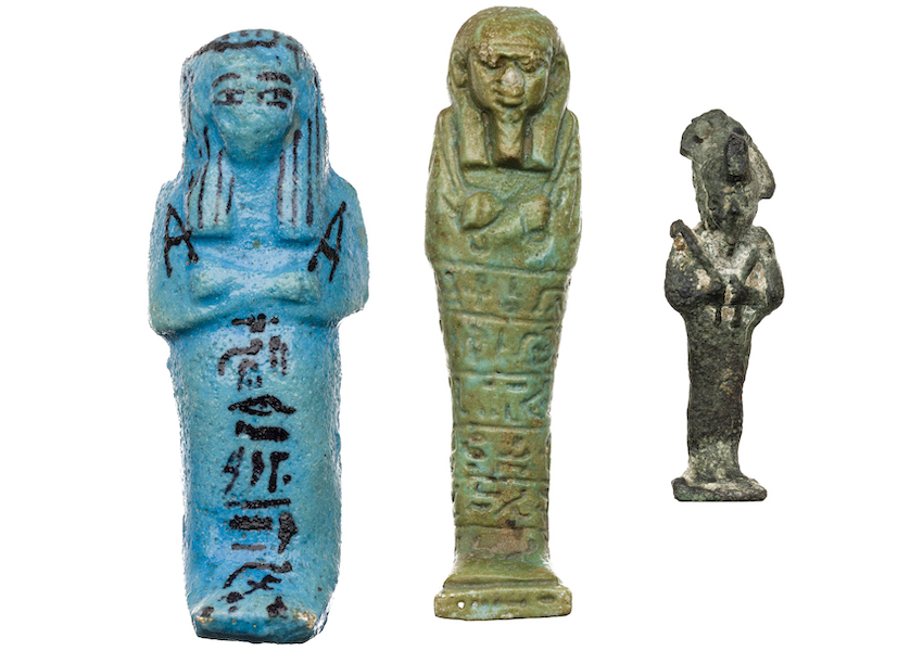 Two ushabtis and a statuette of Osiris, €3,375