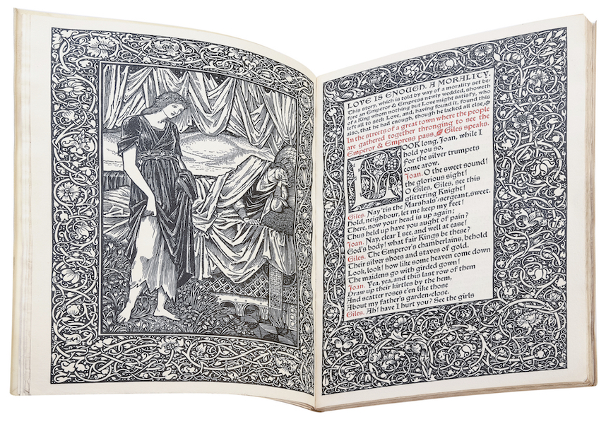 William Morris and the Kelmscott Press, ‘Love is Enough,’ estimated at $4,500-$5,500