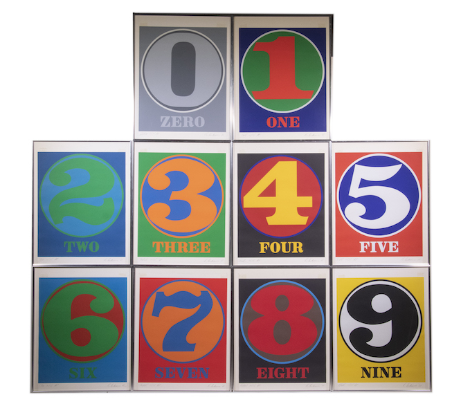 Robert Indiana, ‘Numbers (the Complete Portfolio),’ estimated at $20,000-$40,000. Image courtesy of Thomaston Place Auction Galleries
