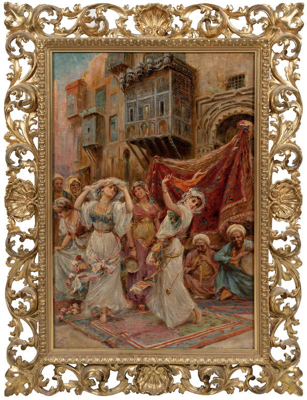 Fabio Fabbi untitled painting depicting street dancers, $13,750. Image courtesy of Potter & Potter Auctions