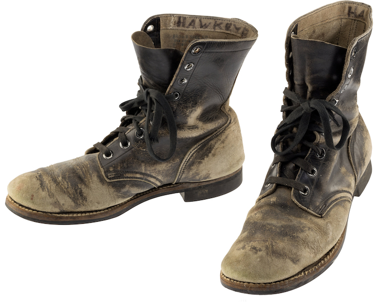 Proceeds from the sale of the Hawkeye combat boots and dog tags will benefit the Alan Alda Center for Communicating Science at Stony Brook University in New York. Image courtesy of Heritage Auctions