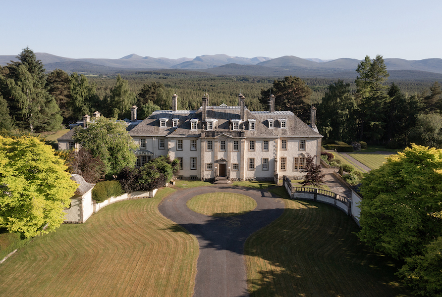 Bob Dylan’s 18,357-square-foot mansion in the Scottish highlands includes 16 bedrooms, each with lovely garden views, and 11 bathrooms. Image courtesy of Knight Frank and TopTenRealEstateDeals.com