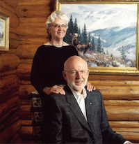 National Museum of Wildlife Art Founder and Chairman Emeritus William G. Kerr, shown with his wife, Joffa. Kerr died on July 4 at the age of 85. Image courtesy of the National Museum of Wildlife Art