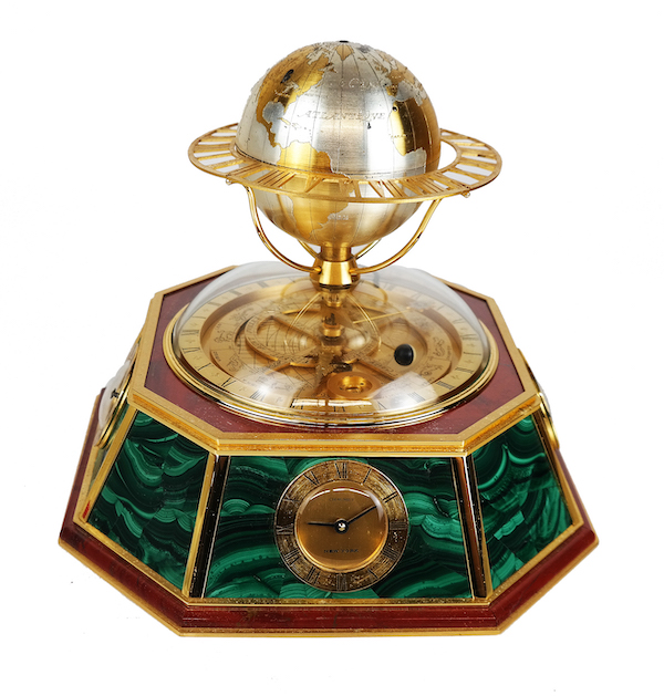 Chaumet Paris clock and armillary sphere centerpiece, $1,000. Image courtesy of Roland Auctions NY
