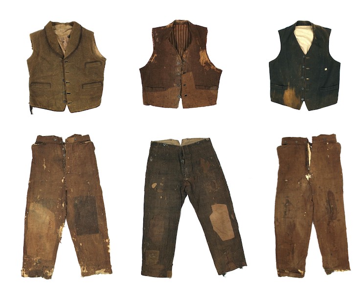 Three pairs of pants and three vests from the 1860s-1880s, owned by a North Carolina Civil War veteran and sharecropper, together estimated at $7,500-$12,500 