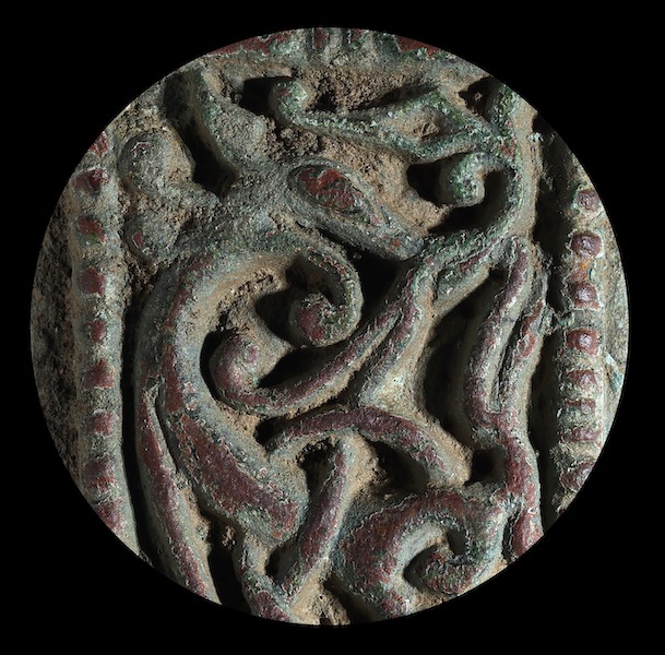 Noonans Specialist in Coins and Artefacts Nigel Mills stated that the ancient bronze Viking die might have bene used to ornament the cheek guards of an iron helmet. Image courtesy of Noonans