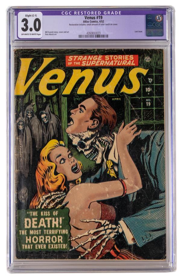 Venus No. 19 with a Sex & Death Soiree cover by Bill Everett, estimated at $1,500-$2,500
