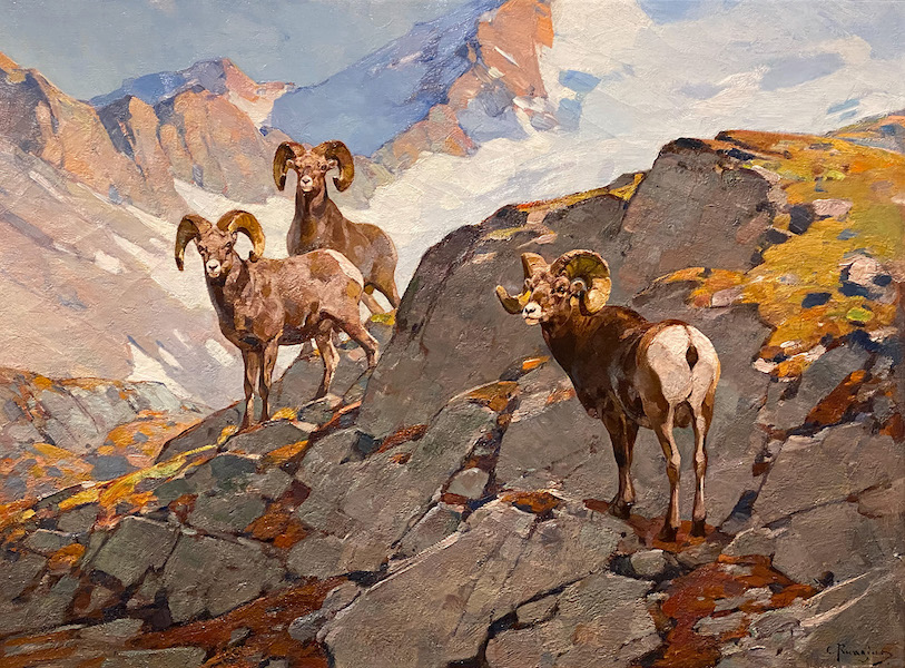 Carl Rungius, ‘Wanderers Above Timberline,’ which was purchased by Bill and Joffa Kerr. Image courtesy of the National Museum of Wildlife Art