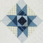 Detail of blue and white cotton sampler quilt dating to 1918, estimated at $1,200-$1,500