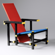 Mario Minale red and blue LEGO chair, estimated at $6,000-$8,000. Image courtesy of Hindman