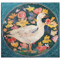 Ira Yeager, ‘White duck in a circle of flowers,’ estimated at $8,000-$10,000. Image courtesy of Turner Auctions + Appraisals