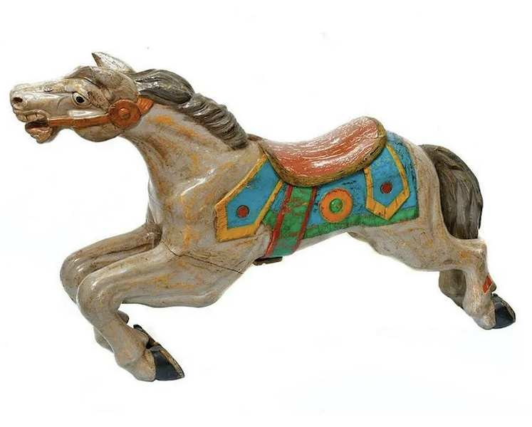 Late 19th- or early 20th-century carousel horse, estimated at $2,000-$3,000. Image courtesy of Turner Auctions + Appraisals