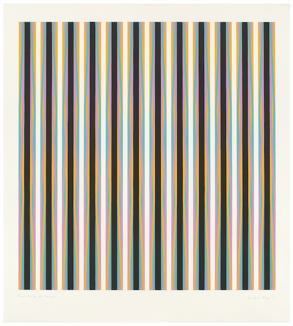 Bridget Riley (b. 1931-), ‘Final Study for ‘Halcyon’ [Repaint],’ 1971. Collection of the artist. © Bridget Riley 2023. All rights reserved. 