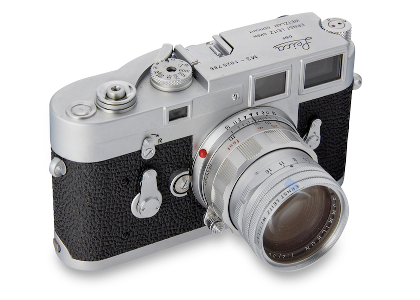 1961 Leica M3 single-stroke 33mm Rangefinder camera, $2,813. Image courtesy of John Moran Auctioneers