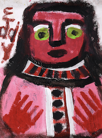 Eddy Mumma, ‘Portrait with Red Face,’ estimated at $800-$1,200. Proceeds to benefit the Paradise Garden Foundation. Image courtesy of Slotin Folk Art Auction