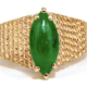 14K gold rope twist pattern ring with jade solitaire, estimated at $1,200-$1,500