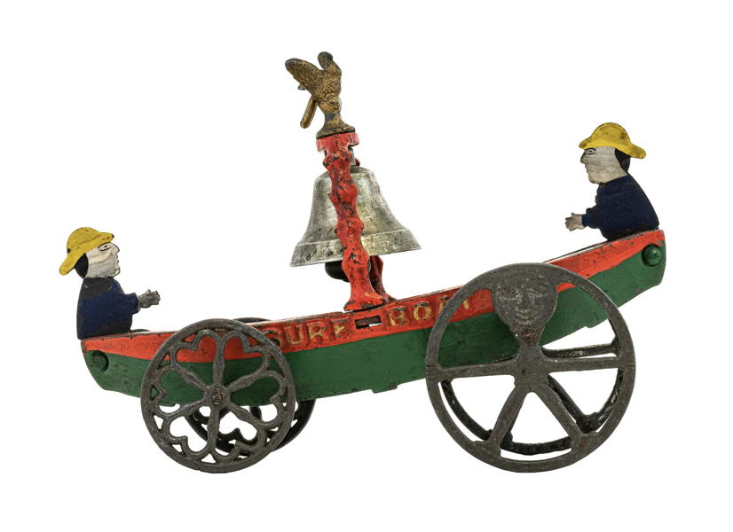 This late 1880s surf boat bell toy by the Gong Bell Mfg. Company achieved $9,500 plus the buyer’s premium in August 2021. Image courtesy of the RSL Auction Company and LiveAuctioneers.