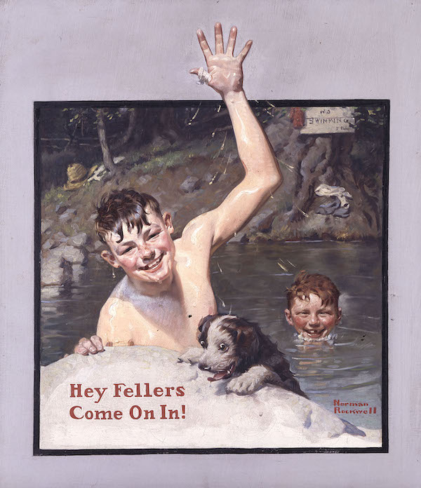 Norman Rockwell (1894-1978), ‘Hey Fellers, Come On In!,’ 1920. Cover illustration for ‘The Country Gentleman,’ June 19, 1920. Oil on canvas. Norman Rockwell Museum Collection.’