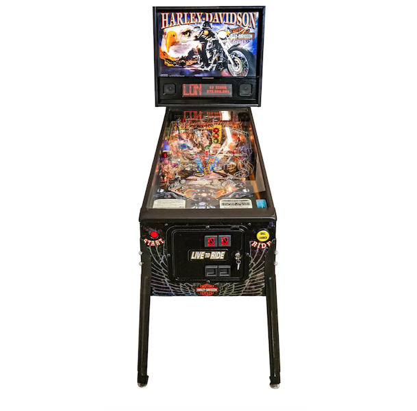 A Harley-Davidson pinball machine scored $3,250 plus the buyer’s premium in December 2022. Image courtesy of Merrill’s Auctioneers and Appraisers and LiveAuctioneers