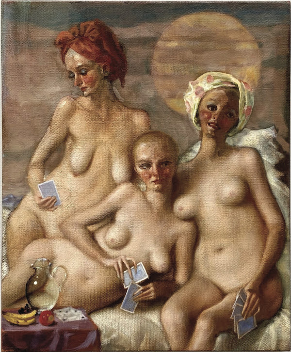 John Currin, ‘TEMPESTARII,’ 2023. Oil on canvas. Courtesy of the artist and Gagosian Gallery, image provided by Art & Newport 