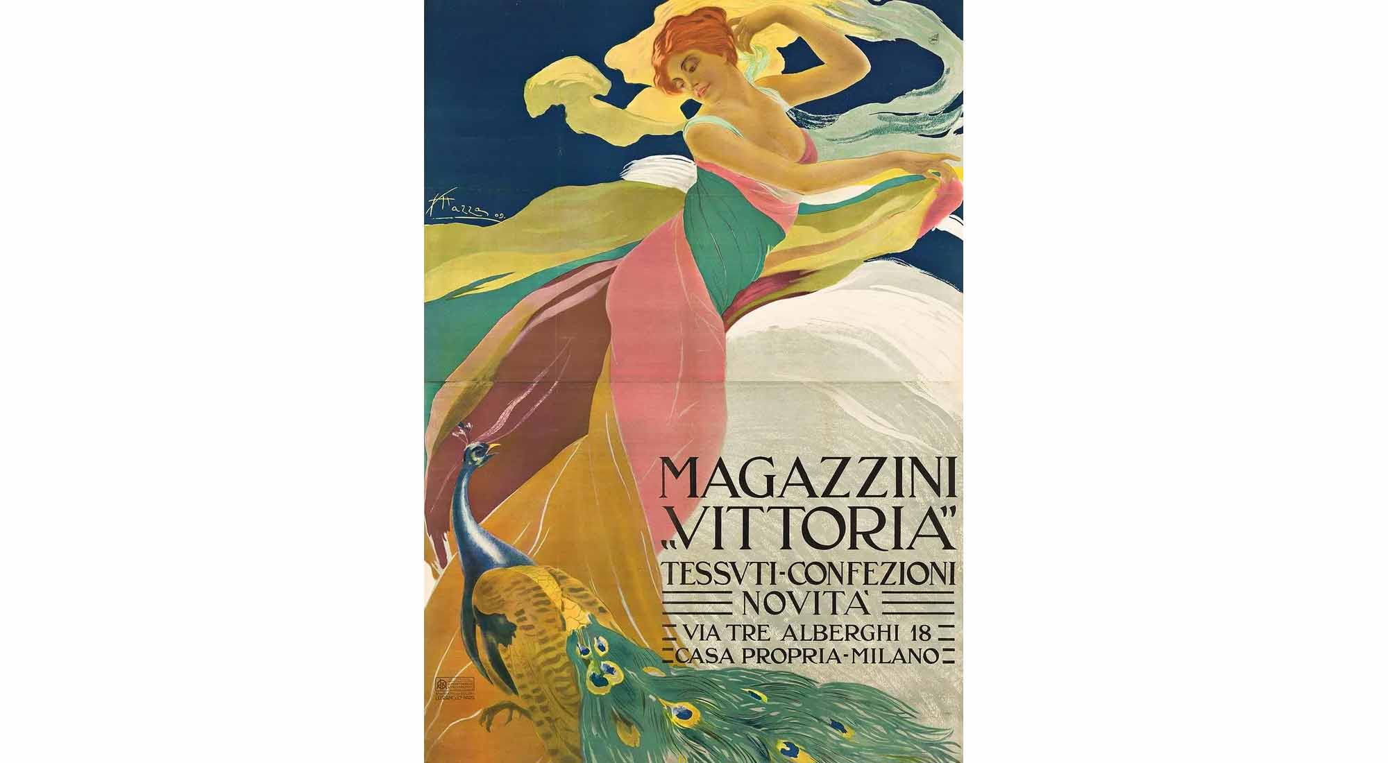 Leopoldo Metlicovitz’s poster Alla Spezia created in 1907 to mark the launch of the battleship Roma sold for $15,600 at Swann Auction Galleries.