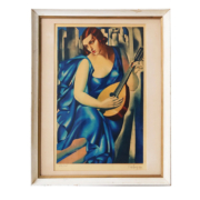 Femme a la Mandoline, an artist-signed print by Tamara de Lempicka sold for $8,320 at Antique Arena Inc.