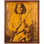 Print portrait of the Apache leader Geronimo, first hung in ‘Cheers’ actor Nicholas Colasanto’s dressing room and later moved to the ‘Cheers’ bar set, estimated at $10,000-$20,000 at Julien’s Auctions.