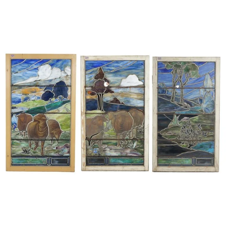 Arts and Crafts window triptych from former church ascends to Winfield Auction Gallery Aug. 26