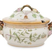 Royal Copenhagen Flora Danica covered tureen, estimated at $3,000-$5,000. Image courtesy of Hindman and LiveAuctioneers.