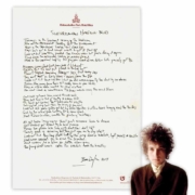 Bob Dylan Handwritten Signed Lyrics to Counterculture Anthem "Subterranean Homesick Blues"
