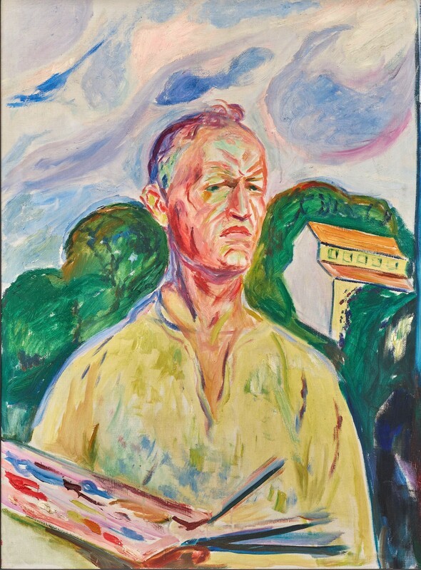 Edvard Munch, ‘Self Portrait with Palette,’ 1926, oil on canvas. Private collection, © Artists Rights Society (ARS), New York 